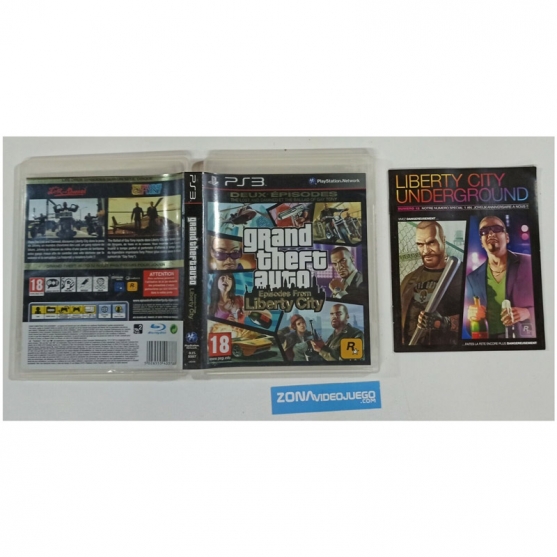Caja y manual, Gta episodes from Liberty city Playstation 3, Pal-fra, SIN JUEGO