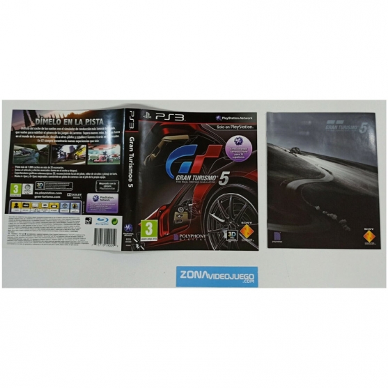 Caratula y manual, Gran Turismo 5, Playstation 3, Pal-Esp, SIN JUEGO