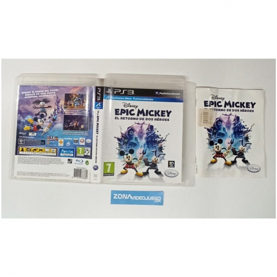 Caja y Manual Epic Mickey El Retorno dos Hero, Playstation 3, Pal-esp. SIN JUEGO