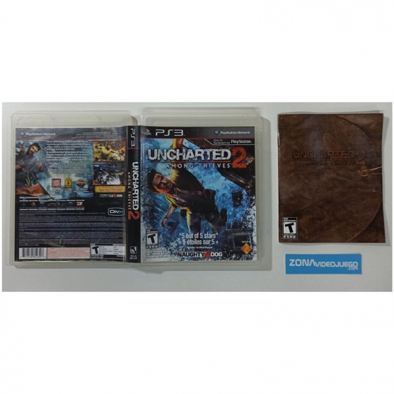 Caja y Manual Uncharted 2 Among Thieves, Playstation 3, NTSC USA-CAN. SIN JUEGO