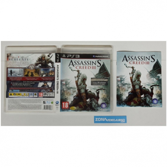 Caja y Manual Assassin's Creed III, Sony Playstation 3, Pal-esp. SIN JUEGO