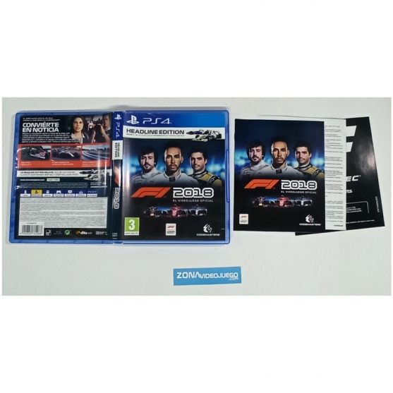 Caja y manual, F1 2018, Playstation 4, Pal-Esp, SIN JUEGO