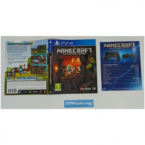 Caratula y manual, Minecraft, Playstation 4, Pal-Esp, SIN JUEGO