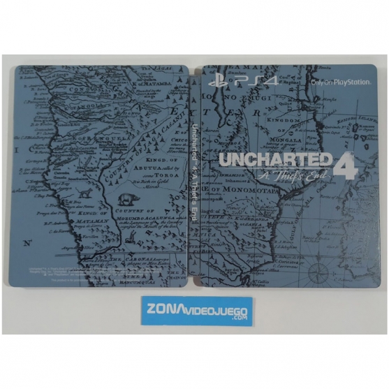 Steelbook, Caja metalica, Uncharted 4, Playstation 4. Sin Juego