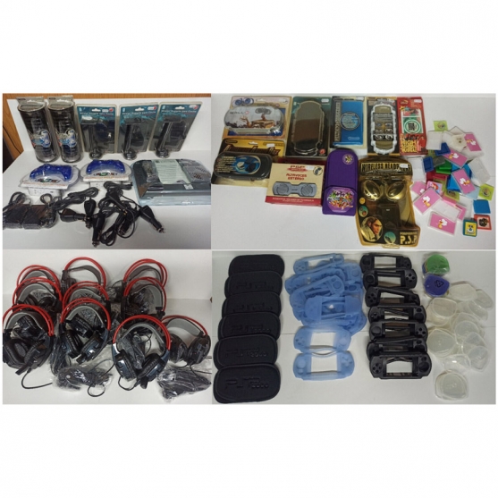 Lote Auriculares, accesorios psp, carcasas mando 360. SIN GARANTIA, PARA PIEZAS