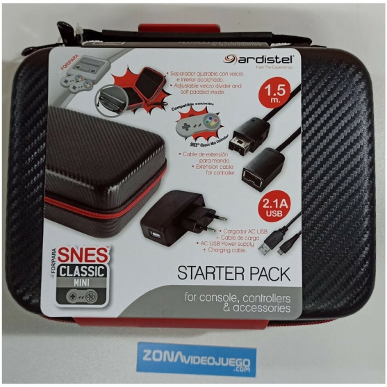 Starter Pack: Funda, Ac y Cable Extensión, Mini Snes, Ardistel