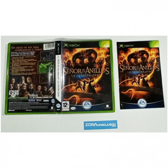 Caja y manual, El Señor de los Anillos la tercera edad, XboxPal-Esp, SIN JUEGO