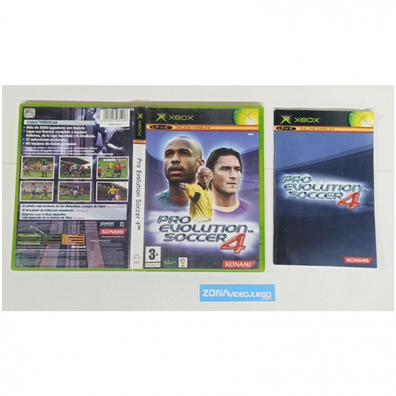 Caja y Manual Pro Evolution Soccer 4, Xbox, Pal-Esp. SIN JUEGO