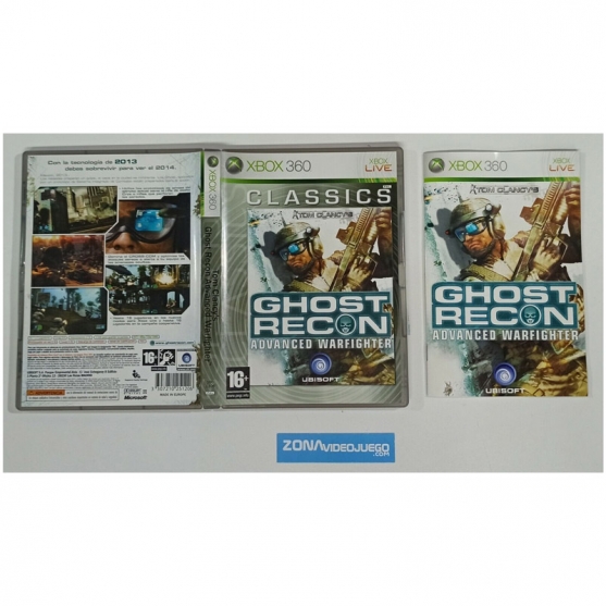 Caja y manual, Ghost Recon Advanced Warfighter, Xbox 360, Pal-Esp. SIN JUEGO