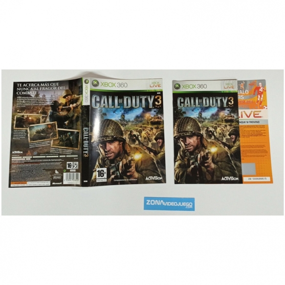 Caratula y manual, Call of Duty 3, Pal-Esp, SIN JUEGO