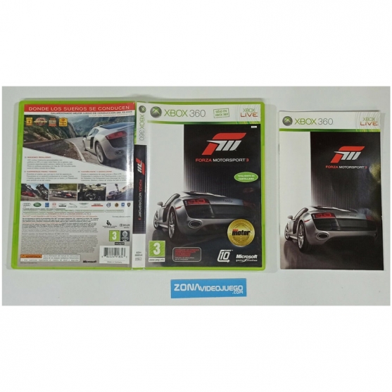 Caja y Manual Forza Motorsport 3, Xbox 360, Pal-Esp. SIN JUEGO