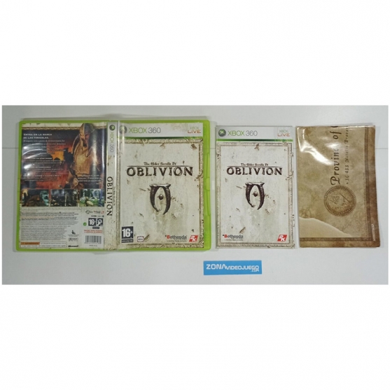 Caja y Manual The Elde Scrolls IV Oblivion, Xbox 360, Pal-Esp. SIN JUEGO