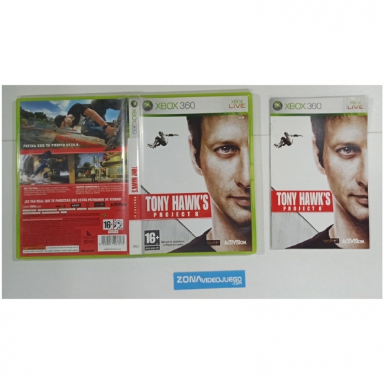 Caja y Manual Tony Hawk's Project 8, Xbox 360, Pal-Esp. SIN JUEGO