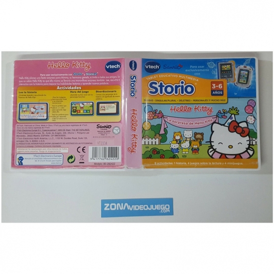 Caja Vacia La sorpresa de Hello Kitty, Vtech Storio. Español. SIN JUEGO