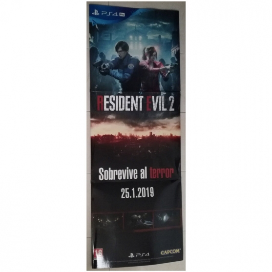 Totem Display Cartón, Resident Evil 2 Playstation 4. Capcom 2019