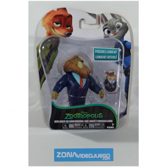 Figuras Zootropolis Mayor Lionheart y Lemming Businessman, Tomy
