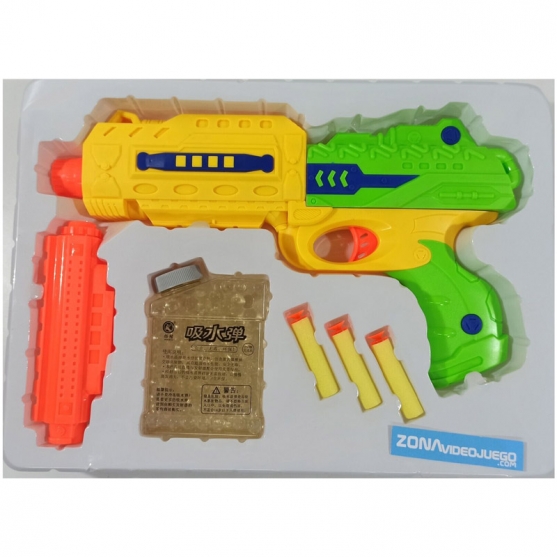 Pistola manual de dardos de espuma y bolas de gel