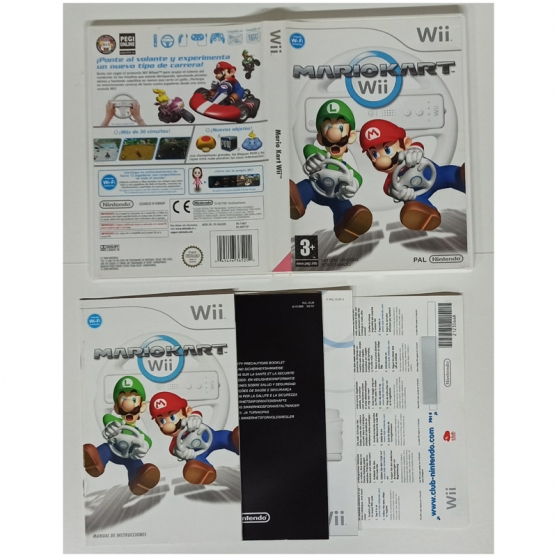 Caja y Manual Mario Kart Wii, Nintendo Wii, Pal-Esp. SIN JUEGO