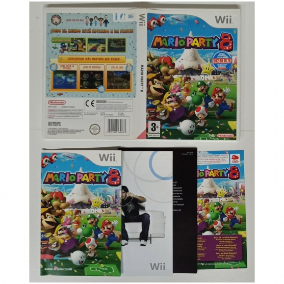 Caja y Manual Mario Party 8, Nintendo Wii, Pal-Esp. SIN JUEGO