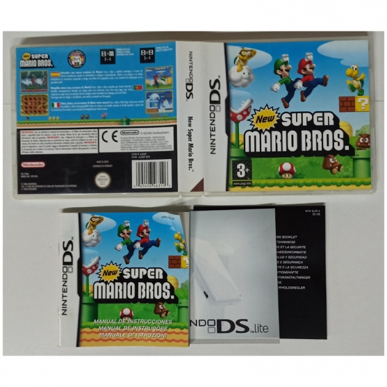Caja y Manual New Super Mario Bros., Nintendo Ds, Pal-Esp, SIN JUEGO