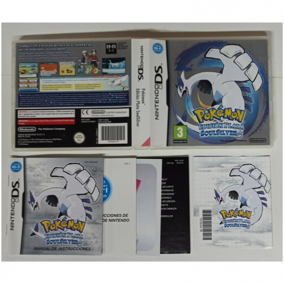 Caja y Manual Pokémon Edición Plata Soulsilver, Nintendo Ds, Pal-Esp, SIN JUEGO