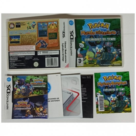 Caja y Manual Pokémon Mundo Misterioso Exploradores del Tiempo, Nintendo Ds, Pal-Esp, SIN JUEGO