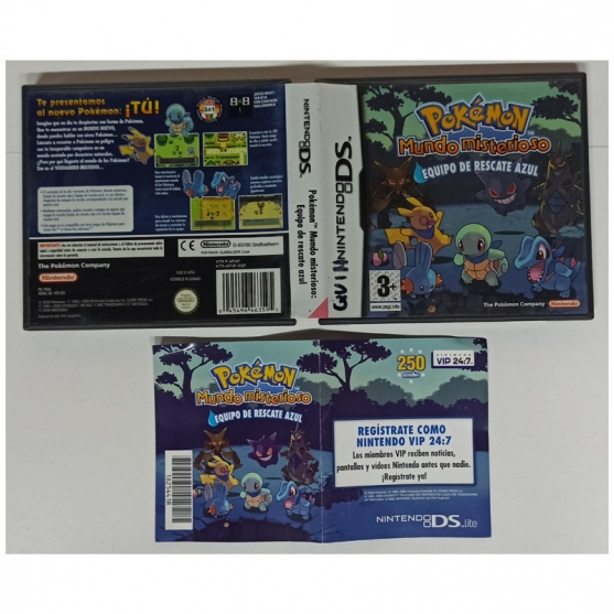 Caja y Folleto Pokémon Mundo Misterioso Equipo de Rescate Azul, Nintendo Ds, Pal-Esp, SIN JUEGO