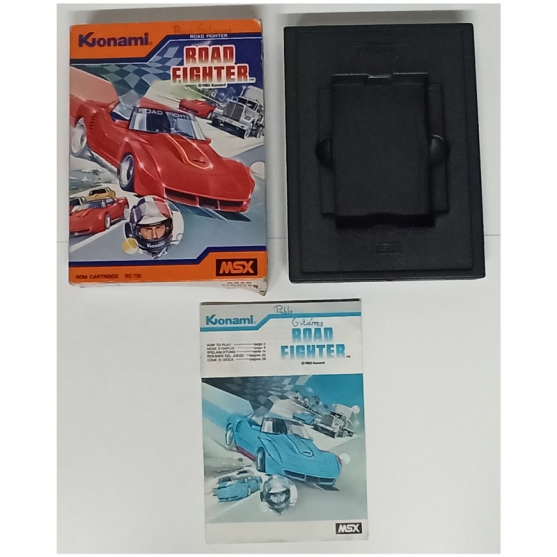 Caja y Manual Road Fighter, Sony Msx Msx Rom Cartridge, Konami. PAL-EUR