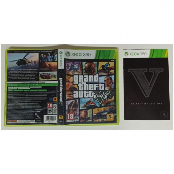 Caja y Manual Grand Theft Auto V, Xbox 360, Pal-Esp. SIN JUEGO