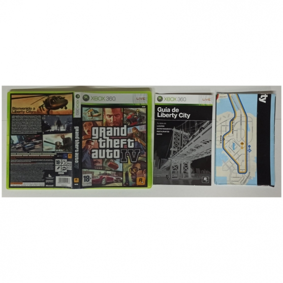 Caja y Manual Grand Theft Auto IV, Xbox 360, Pal-Esp. SIN JUEGO