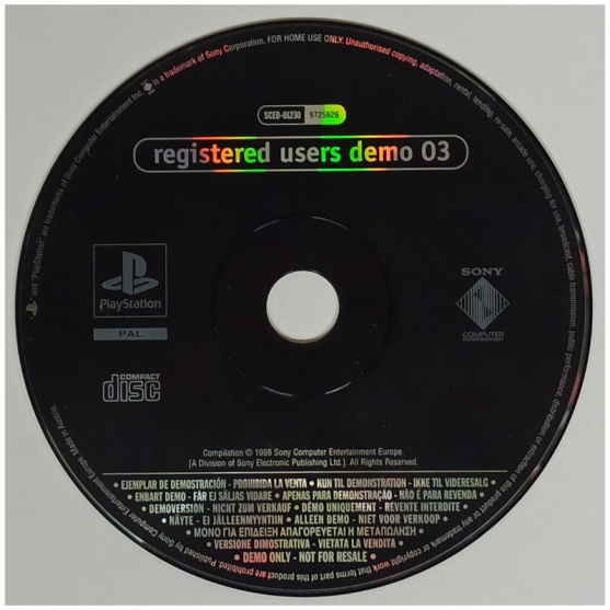 Cd Demo Registered Users Demo 03. Sony Playstation