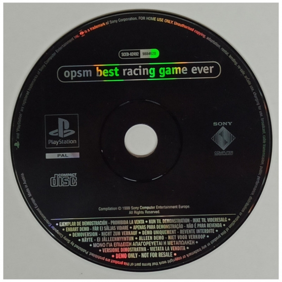 Cd Demo Opsm Best Racing Game Ever. Sony Playstation