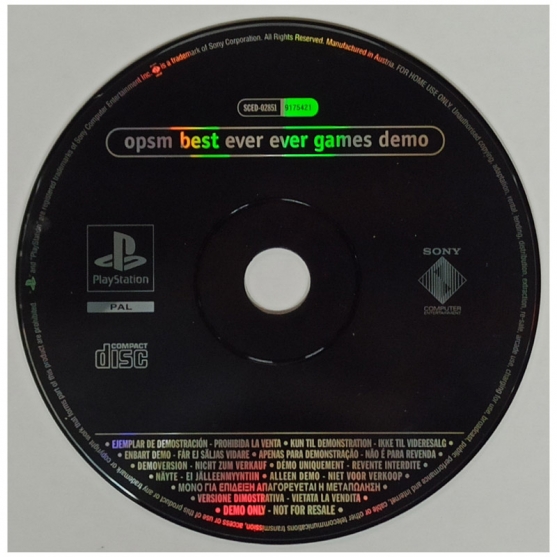 Cd Demo Opsm Best Ever Ever Games Demo. Sony Playstation