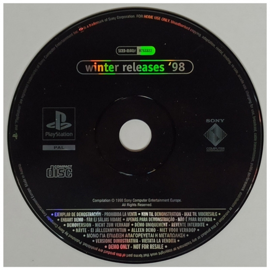 Cd Demo Winter Releases '98. Sony Playstation