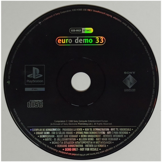 Cd Demo Euro Demo 33. Sony Playstation