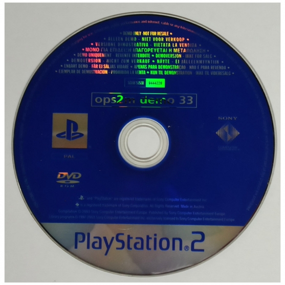 Cd Demo Ops2m demo 33. Sony Playstation 2