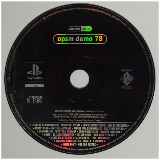 Cd Demo Opsm Demo 78. Sony Playstation