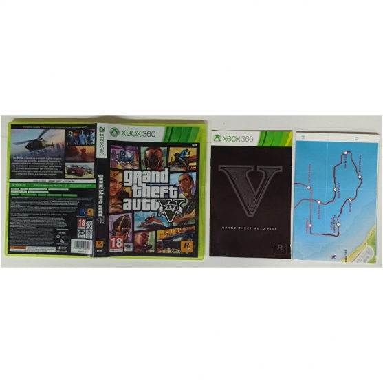 Caja y Manual Grand Theft Auto V, Xbox 360, Pal-Esp. SIN JUEGO