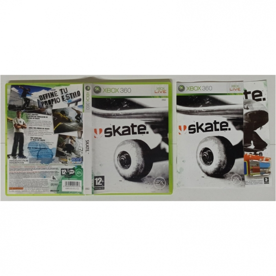 Caja y Manual, Skate, Xbox 360, Pal-Esp, SIN JUEGO
