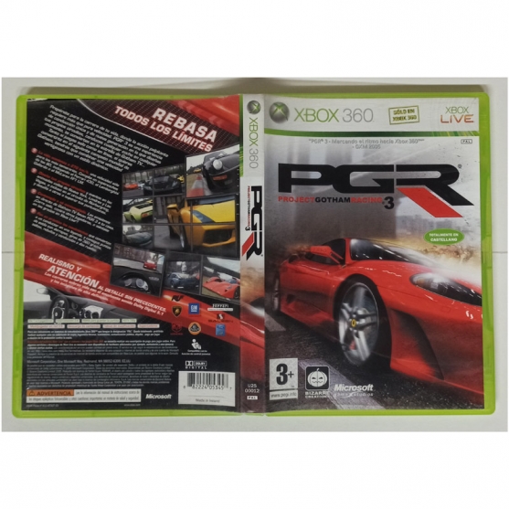 Caja Vacia, PGR Project Gothan Racing 3, Xbox 360, Pal-Esp, SIN JUEGO