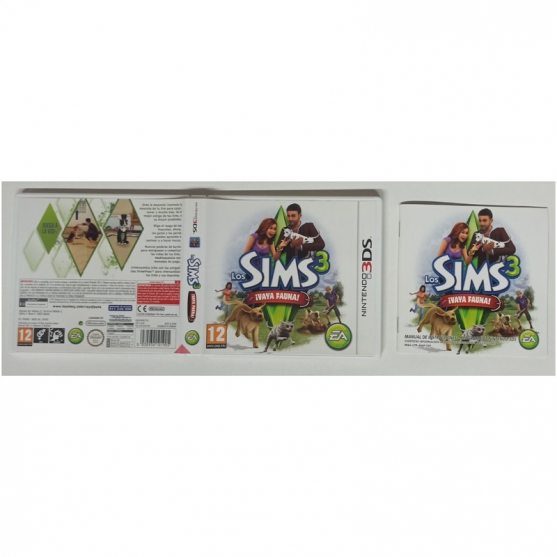 Caja y Manual Los Sims 3 Vaya Fauna, Nintendo 3ds, Pal-Esp. SIN JUEGO