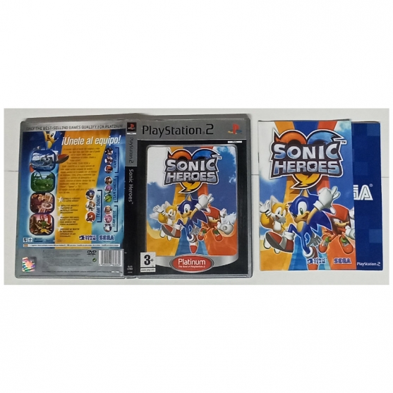 Caja y Manual Sonic Heroes, Playstation 2, Pal-Esp. SIN JUEGO
