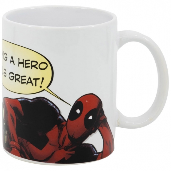 Taza Marvel Deadpool Being A Hero Feels Great! 320 ml